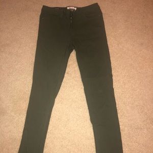 Green skinny jeans